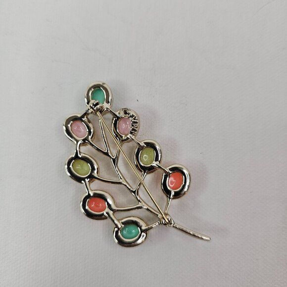 Sarah Coventry Pastel Easter Egg Brooch Candy Land Multicolor Open Back Pin - Picture 6 of 9